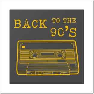 BACK TO THE 90s /yellow version Cassette Tape Vintage Music Posters and Art